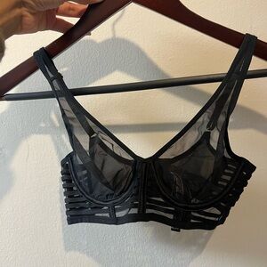 Victoria's Secret Black sheer bralette with cage details